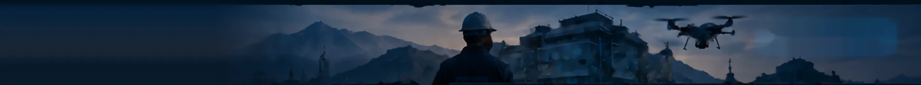 Ingeniero frente a instalaciones vigiladas por un dron
